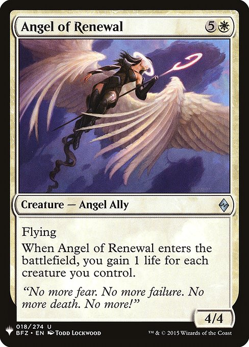 《回生の天使/Angel of Renewal》[PWシンボル付き再版] 白U